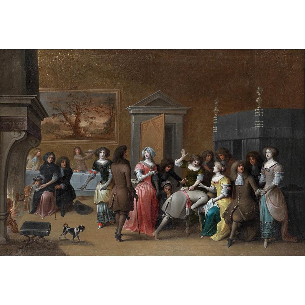 Hieronymus Janssens comparable auction result: hieronymus janssens auch den danser 1624 antwerpen 1693 ebenda