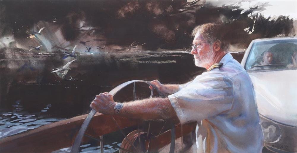 Mary Whyte comparable auction result: mary whyte american b 1953 painting crossing watercolor on paper label on back form mary whyte working south exhibition