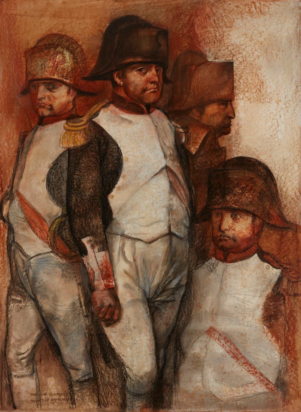 Harold Wood comparable auction result: harold wood 1918 2004 studies of napoleon 1967 oil on masonite 46 h x 34 w