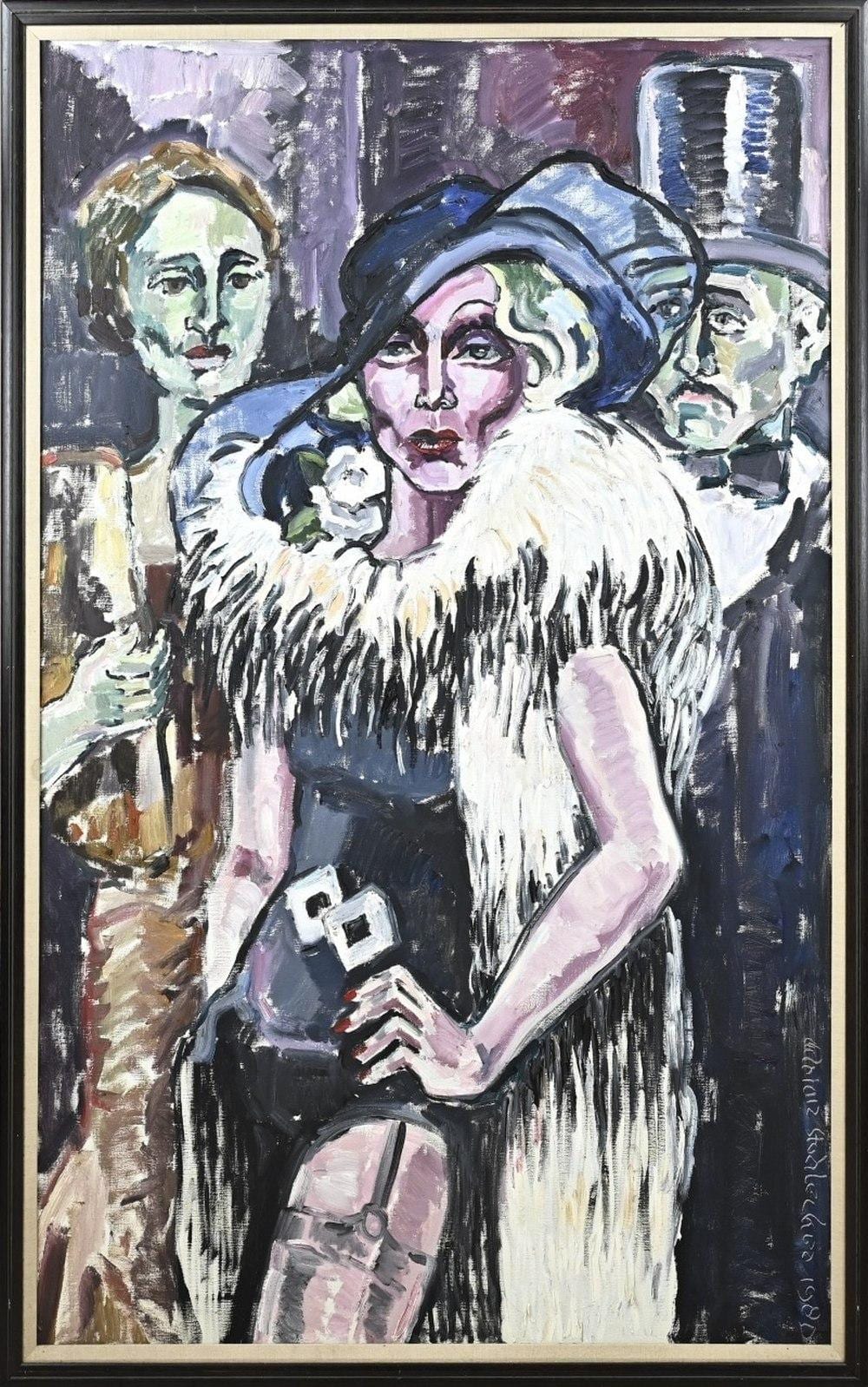 Adrianus Johannes Petrus Stahlecker comparable auction result: adrian stahlecker lady with suspenders