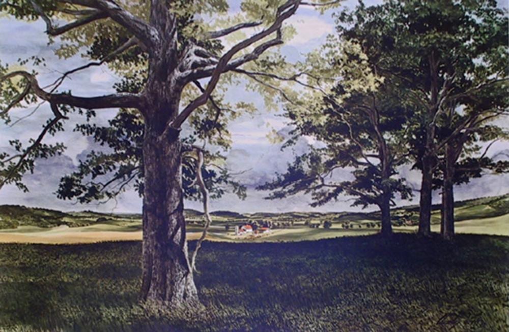 John Chumley comparable auction result: john chumley above the fruited plain offset lithograph