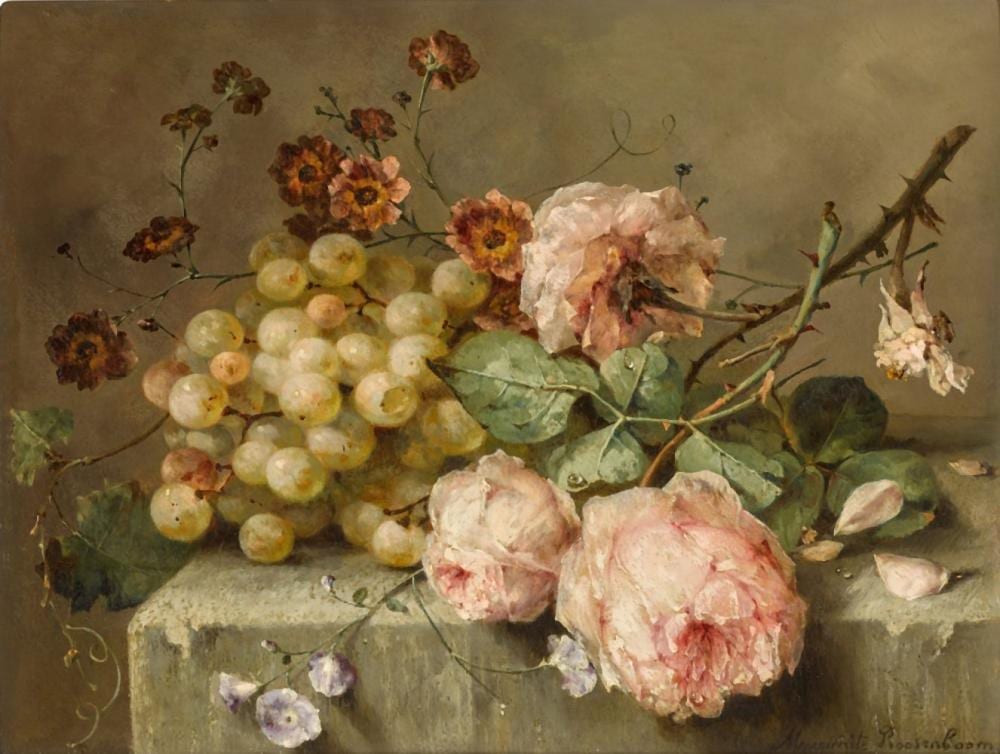 a still life with roses and grapes · Sotheby's · 2023-07-07 Margaretha Cornelia Johanna Wilhelmina Roosenboom comparable auction result: a still life with roses and grapes