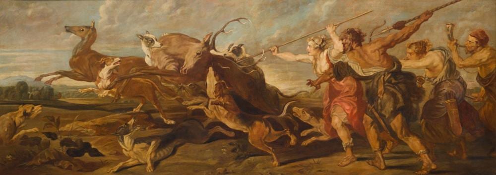 A. Hunt comparable auction result: a stag hunt