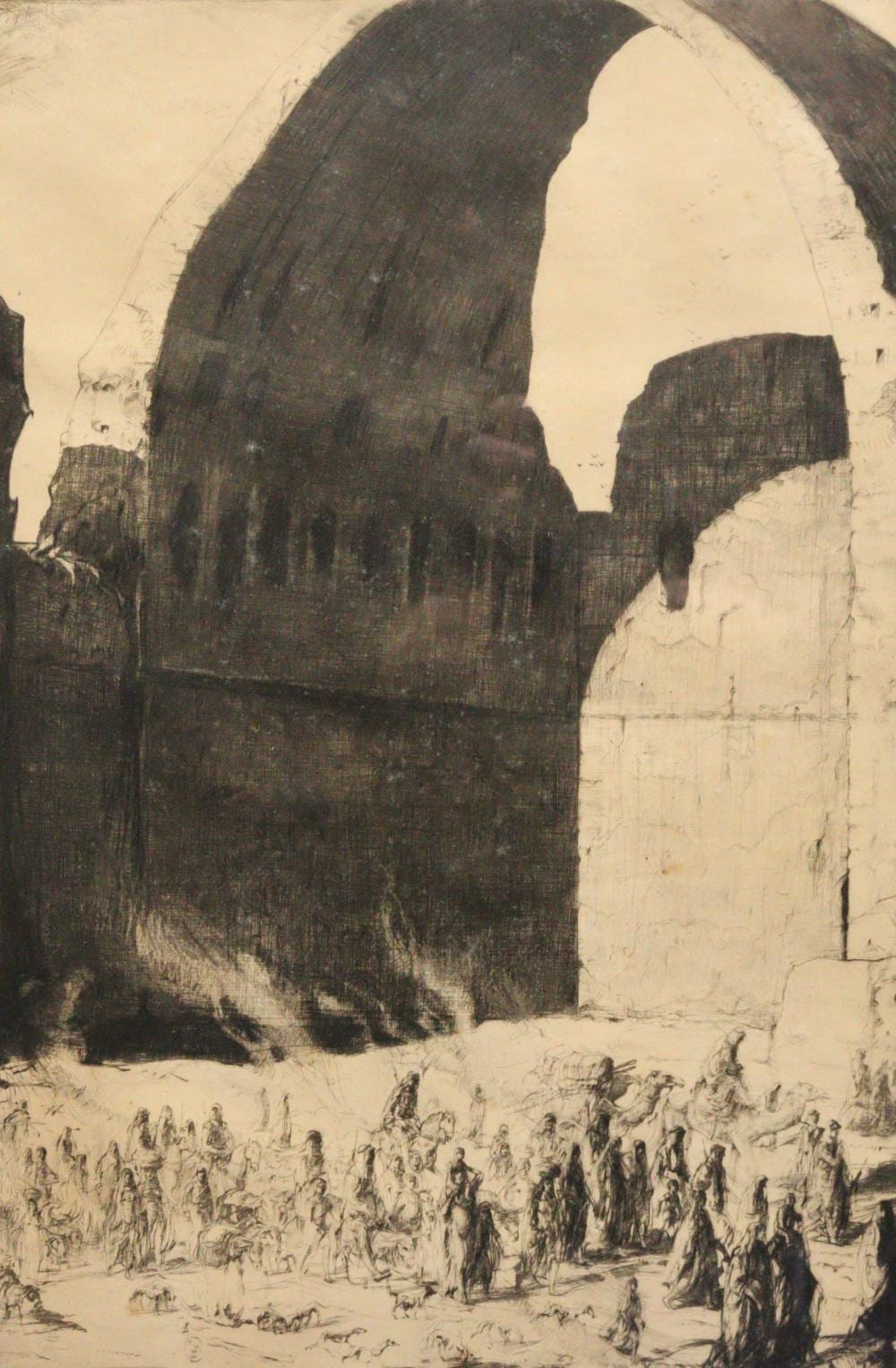 Charles William Cain comparable auction result: 1925 charles william cain framed etching a desert caravan