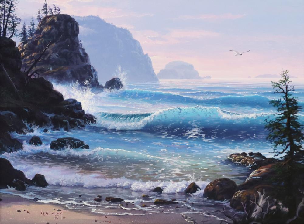 mark keathley tx b 1963 seascape painting · Austin Auction Gallery · 2023-07-15 Mark Keathley comparable auction result: mark keathley tx b 1963 seascape painting