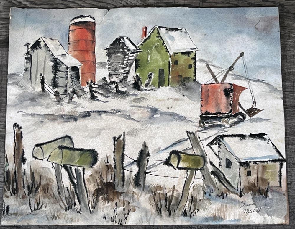 Bruce Mitchell comparable auction result: bruce mitchell signed watercolor painting