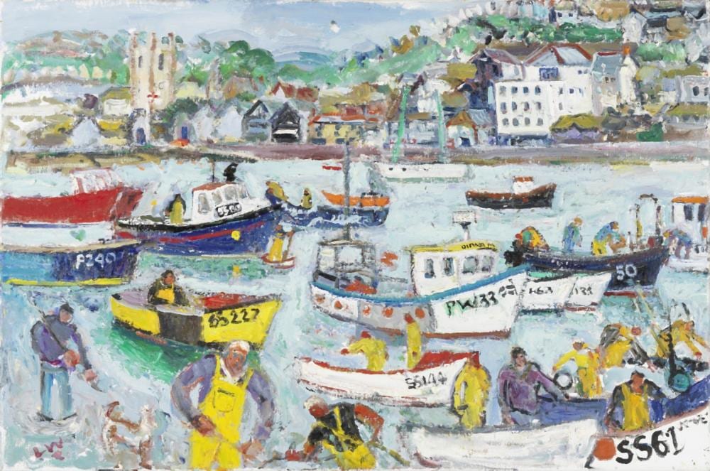 Linda Weir comparable auction result: linda weir british born 1951 fishermen st ives