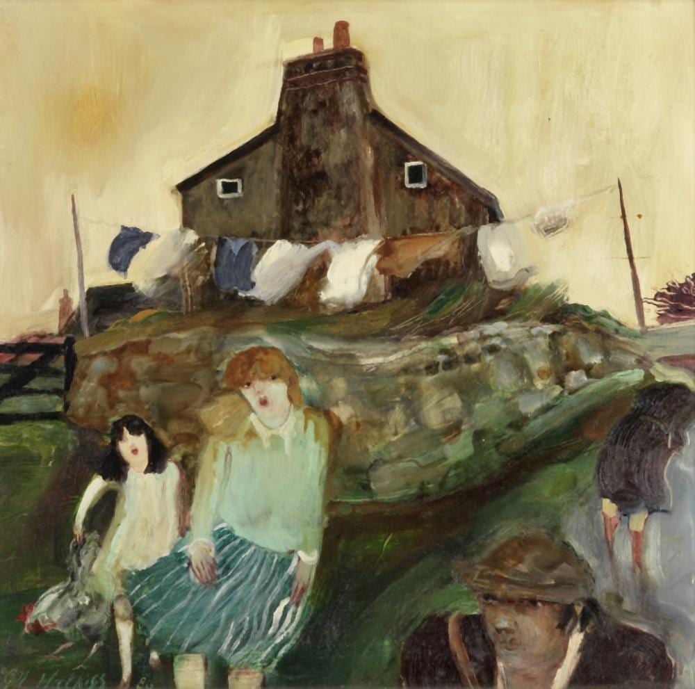 gill watkiss british born 1938 washday north coast farm · Bonhams · 2023-07-12 Gill Watkiss comparable auction result: gill watkiss british born 1938 washday north coast farm