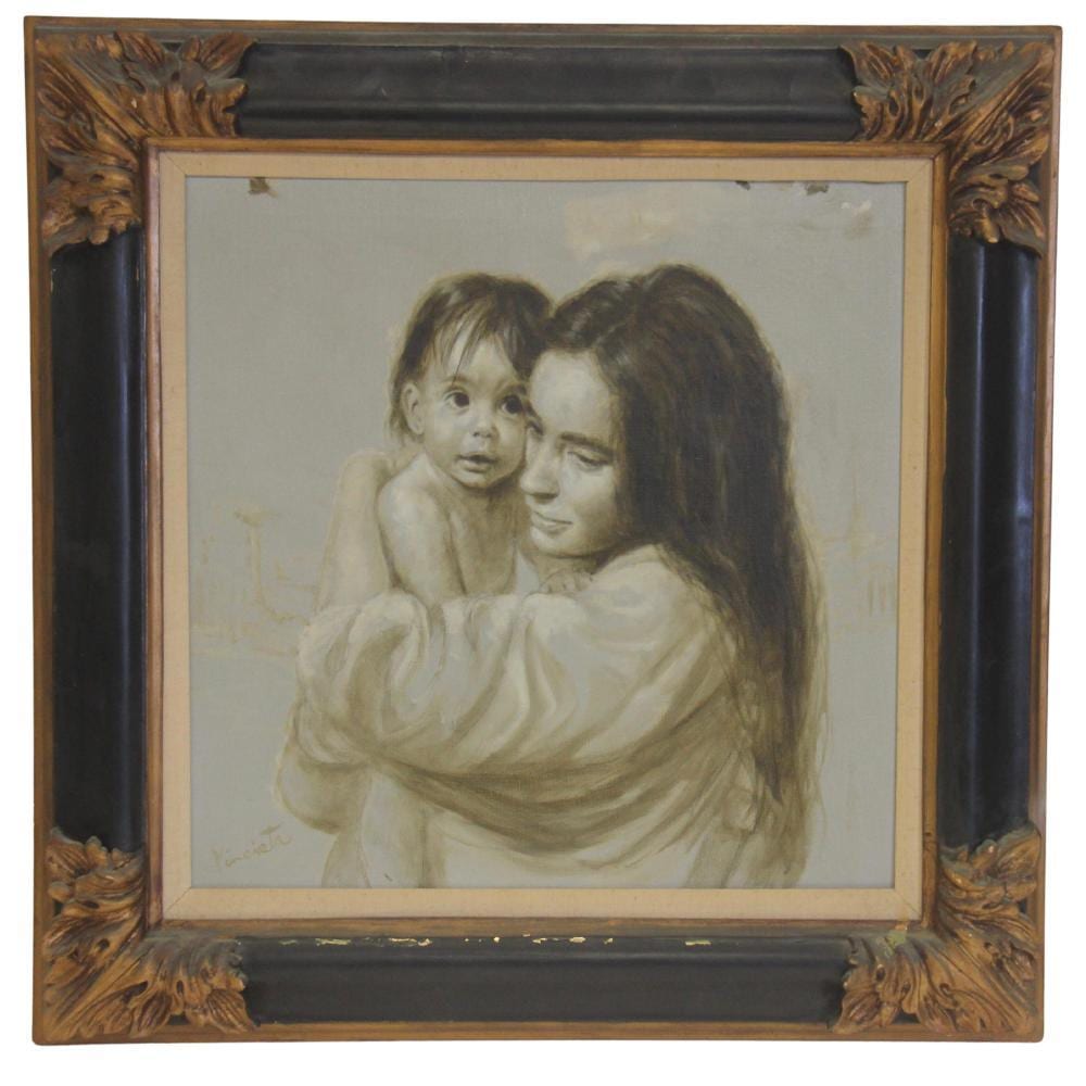 Joseph Wallace King Vinciata comparable auction result: joseph wallace king oil on canvas young mother