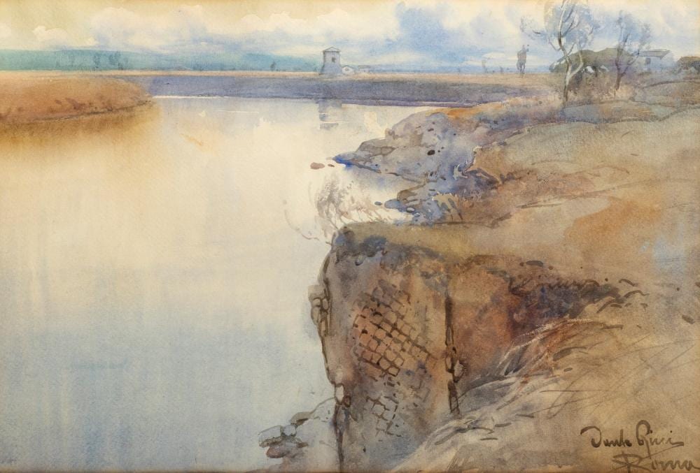 Dante (1879) Ricci comparable auction result: dante ricci serra san quirico 1879 roma 1957 bend of the tiber