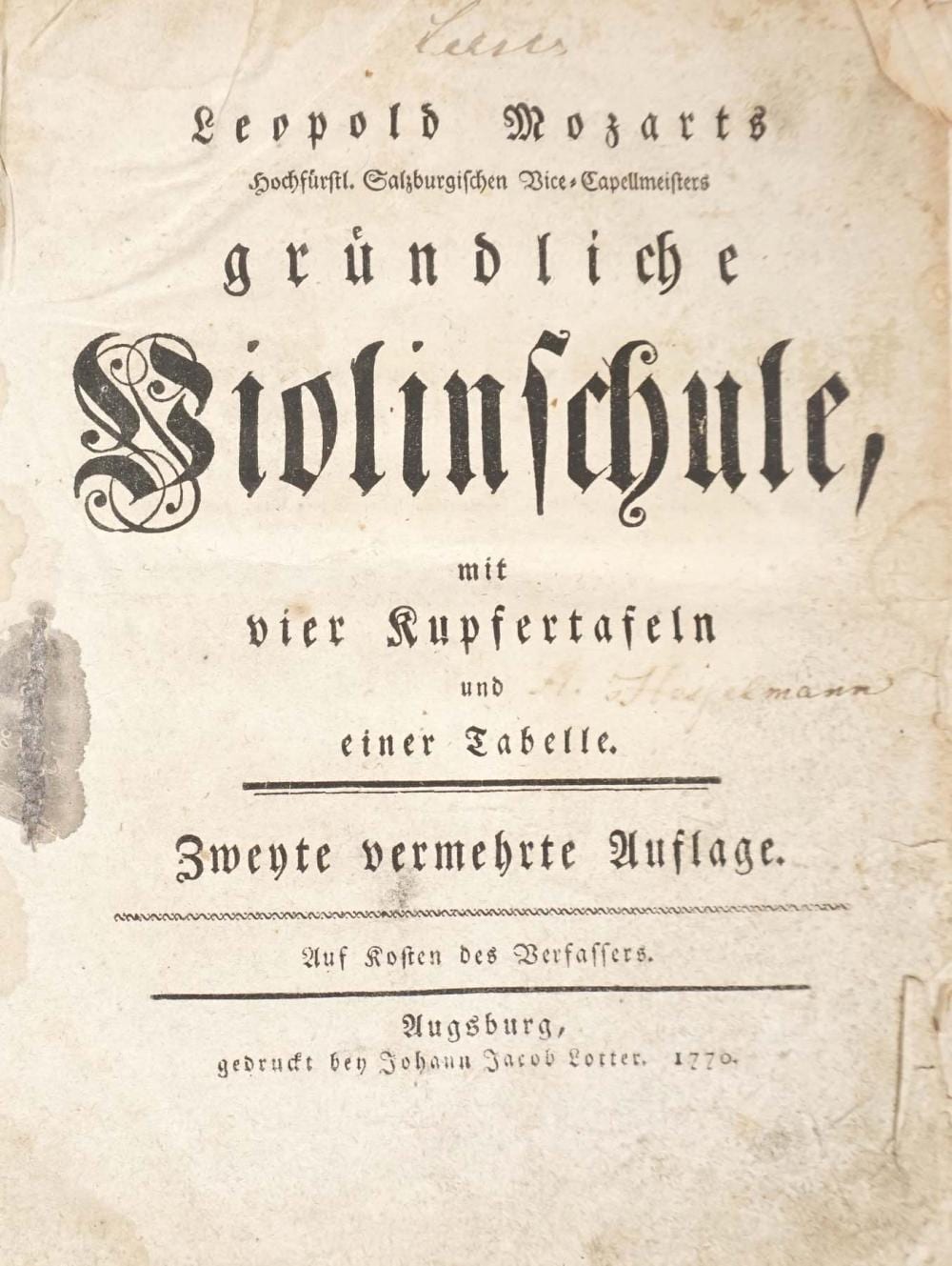 Leopold Venus comparable auction result: leopold mozart hochf rstl salzburgischen vice capellmeisters