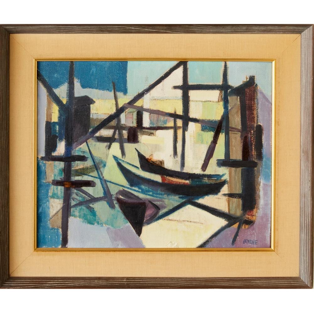 Gertrude Greene comparable auction result: gertrude greene attrib oil on canvas