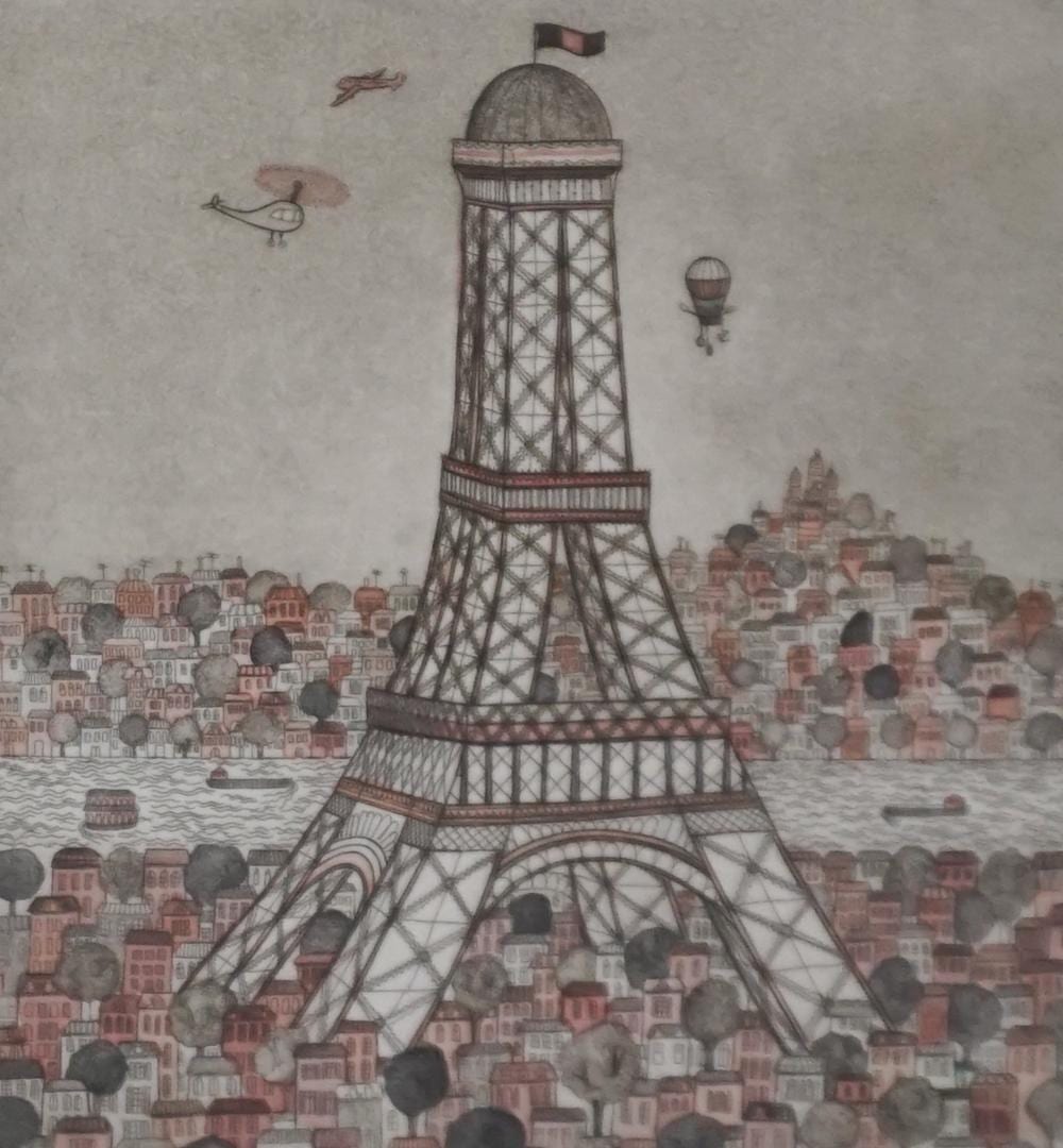Christine Chagnoux comparable auction result: christine chagnoux french 1937 2020 the eiffel tower etching and aquatint in color signed l r and numbered 26 120 l l frame 21 3 4 x 16 3 4 in 55 2 x 42 5 cm