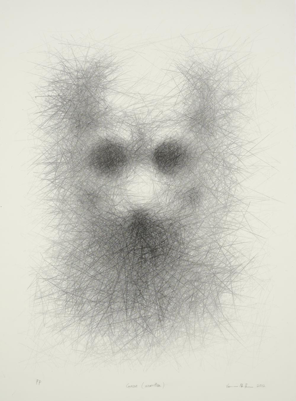 Vernon Ah Kee comparable auction result: vernon ah kee born 1967 gaze unwritten 2012 lithograph ed p p 77 x 56cm