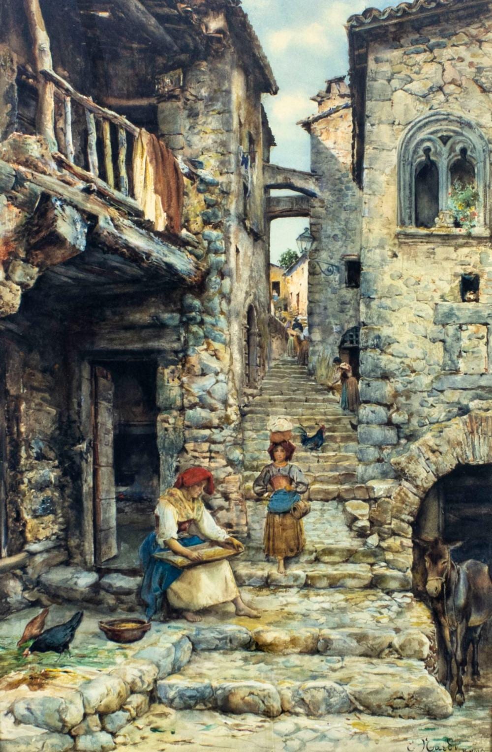 Enrico Nardi comparable auction result: enrico nardi italy 1864 1947 watercolor painting antique