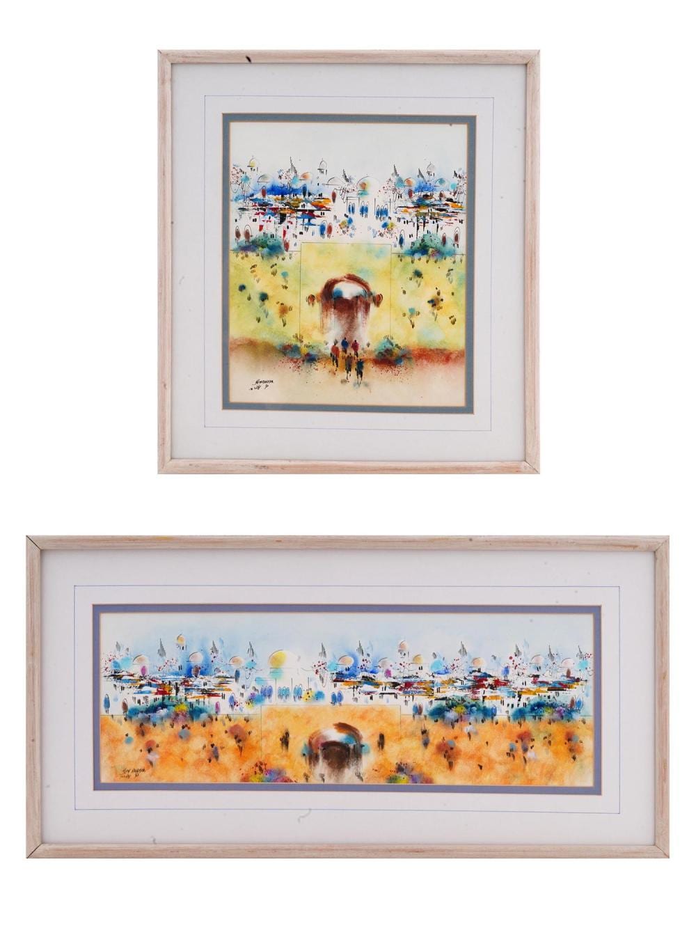 Ben  Avram comparable auction result: judaica old town watercolor paintings by ben avram