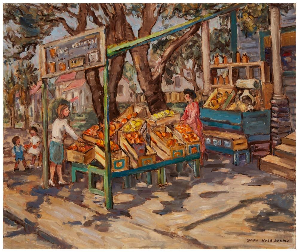 Sara Kolb Danner comparable auction result: sara kolb danner 1894 1969 orange stand oil on canvasboard 20 h x 24 w