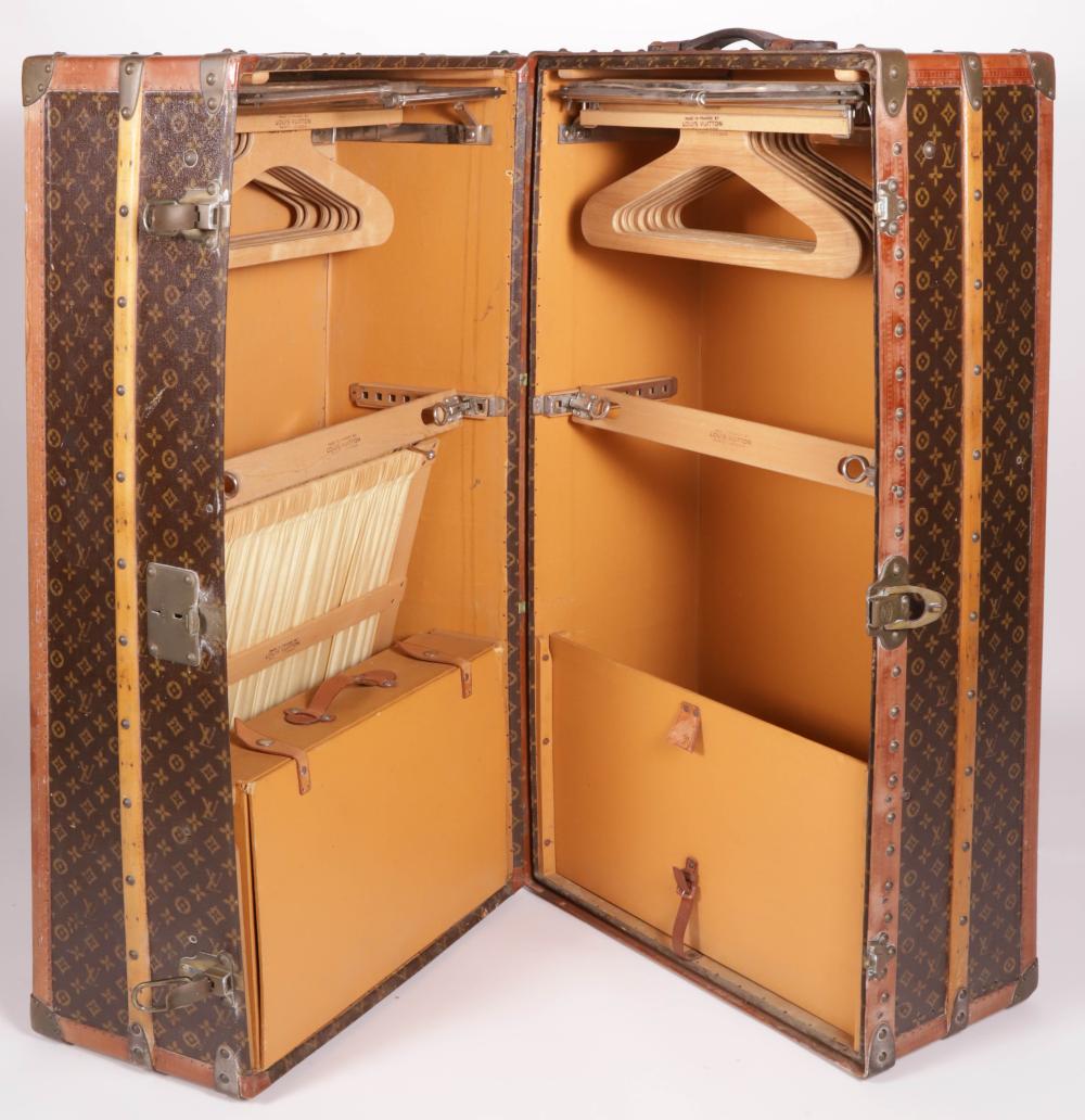 Vintage Louis Vuitton Wardrobe Steamer Trunk, circa 1920s sold by Rafael Osona Auctions, lot 202 — auction record photograph