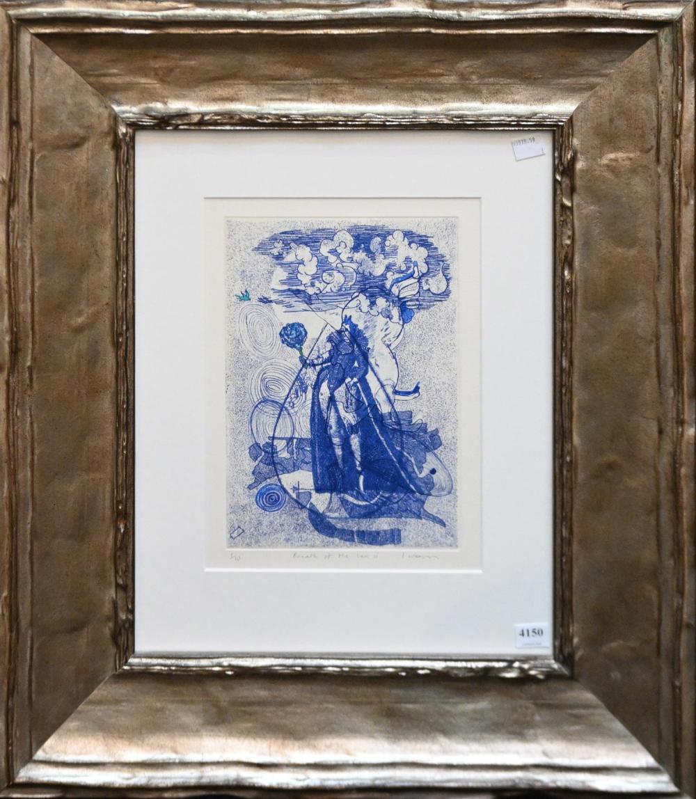 Louise Weaver comparable auction result: louise weaver breath of the sea ii etching ed 1 10 25 5 x 17 5cm frame size 61 x 52cm