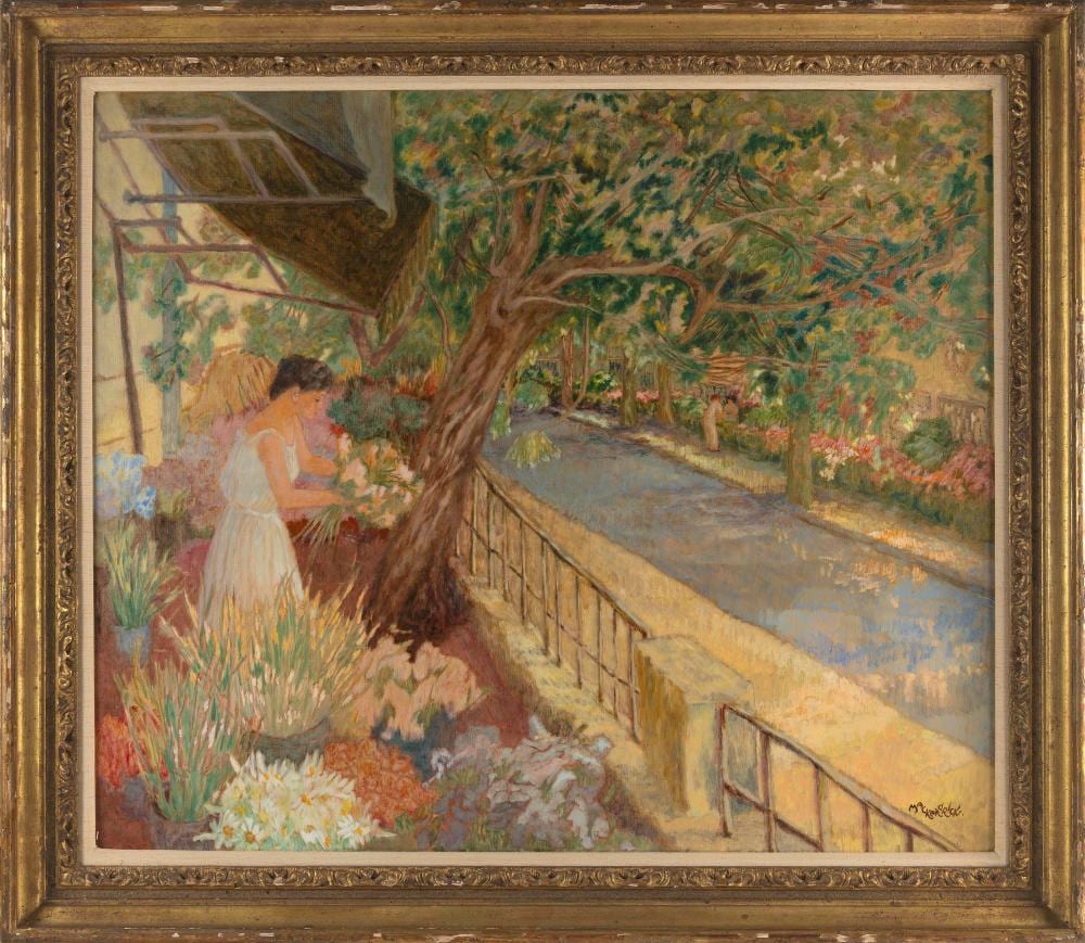 lilian mackendrick new york 1906 1987 tending to her garden oil on canvas 30 x 36 framed 37 x 43 · Eldred's · 2023-07-28 Lilian Mackendrick comparable auction result: lilian mackendrick new york 1906 1987 tending to her garden oil on canvas 30 x 36 framed 37 x 43