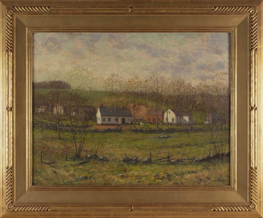 Clark Greenwood Voorhees comparable auction result: clark greenwood voorhees connecticut 1871 1933 farmstead oil on canvas 23 x 30 framed 32 x 39