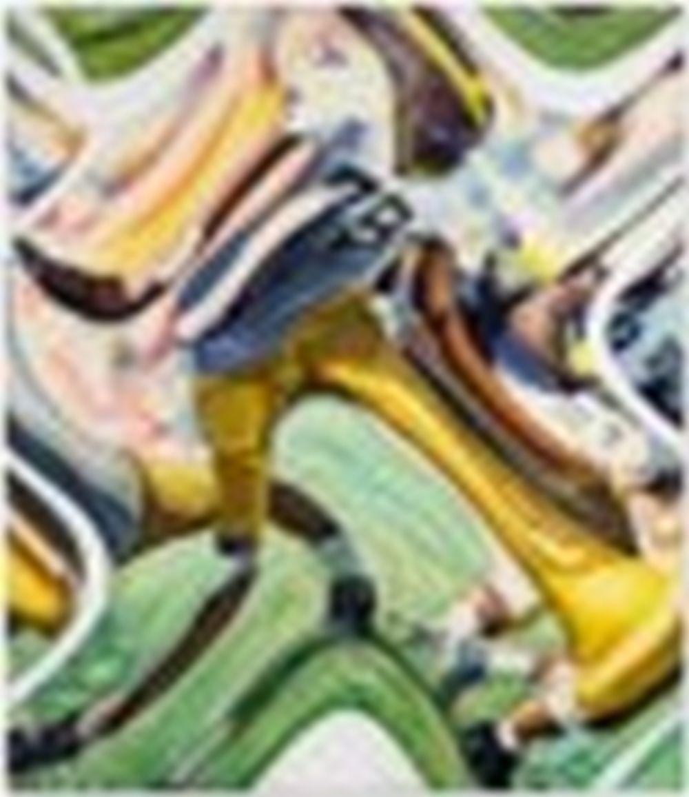 Jin Meyerson comparable auction result: jin meyerson b 1972 intentional grounding oil on canvas 84 1 4 x 72 1 8