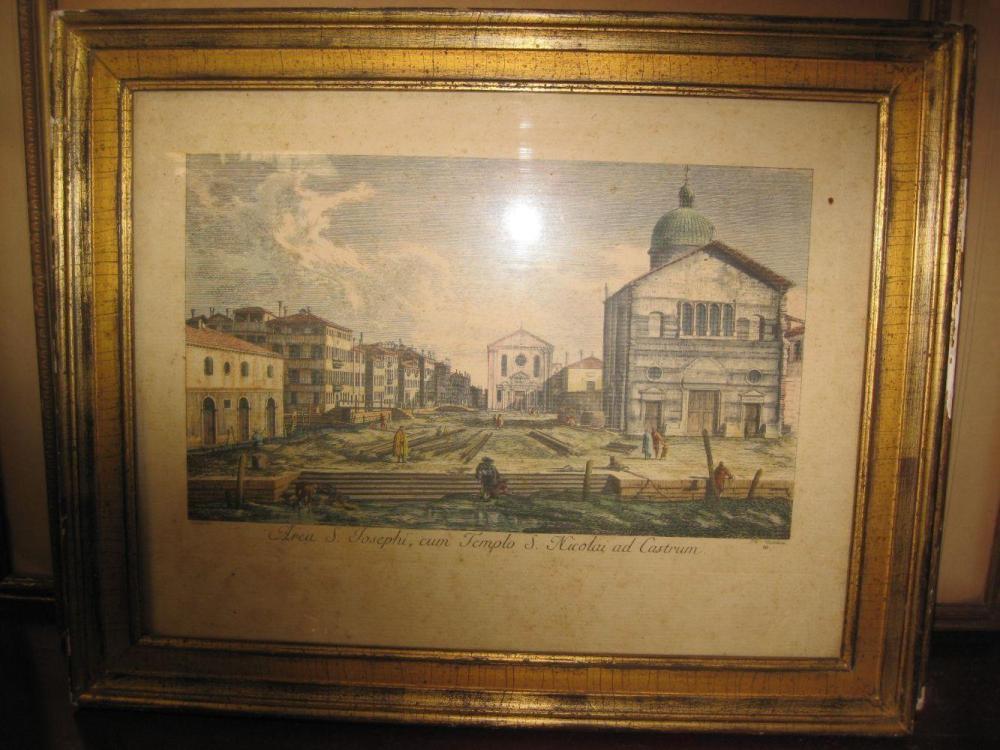 Antonio Visentini comparable auction result: antique italian engraving by visentini after canaletto area st josephi cum templo st nikolai ad castrum italy 1751 1754