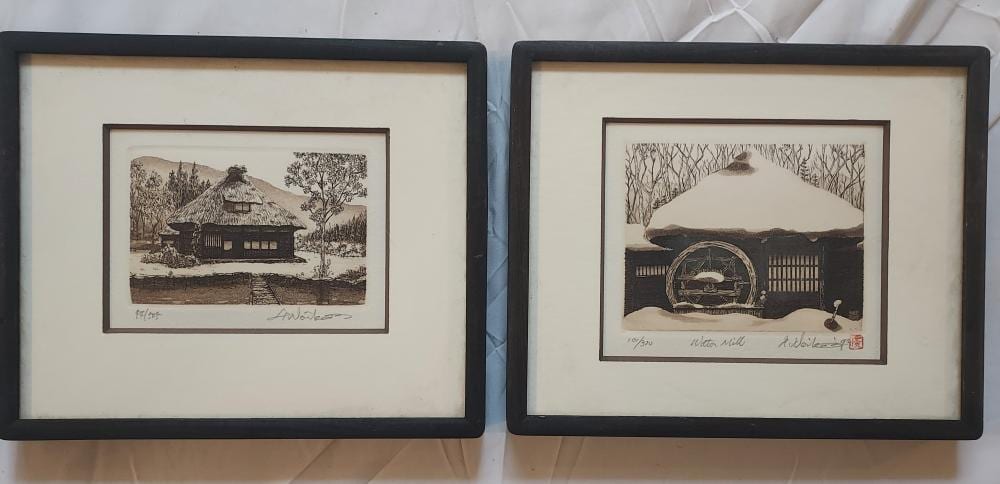 Hiroto Norikane comparable auction result: hiroto norikane pair of etchings
