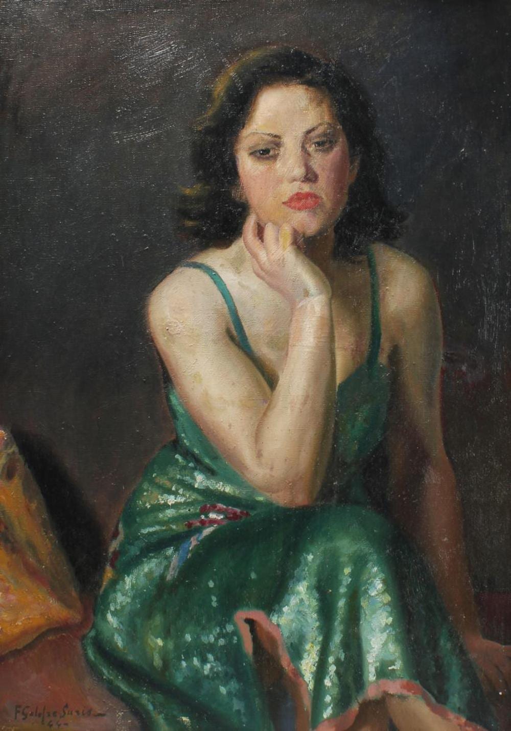 Francesc Galofre Surís comparable auction result: francesc galofre sur s 1901 1986 a girl 1944