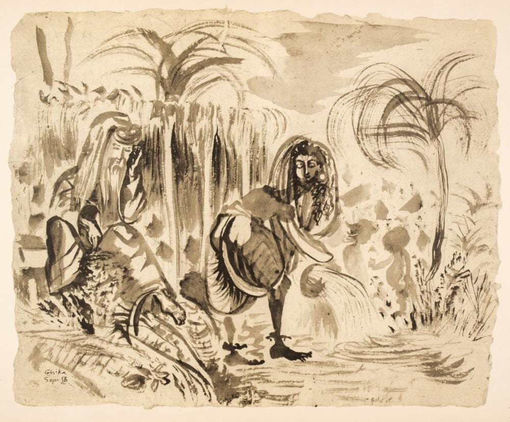 Nikolaos Chatzikyriakos-Ghikas comparable auction result: ghika nikos hadjikyriakos 1906 1994 india athens 1959