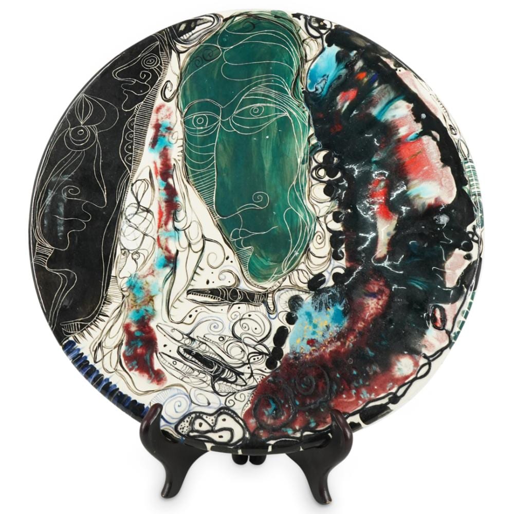 Vicente Dopico Lerner comparable auction result: vicente dopico lerner b 1945 painted charger plate