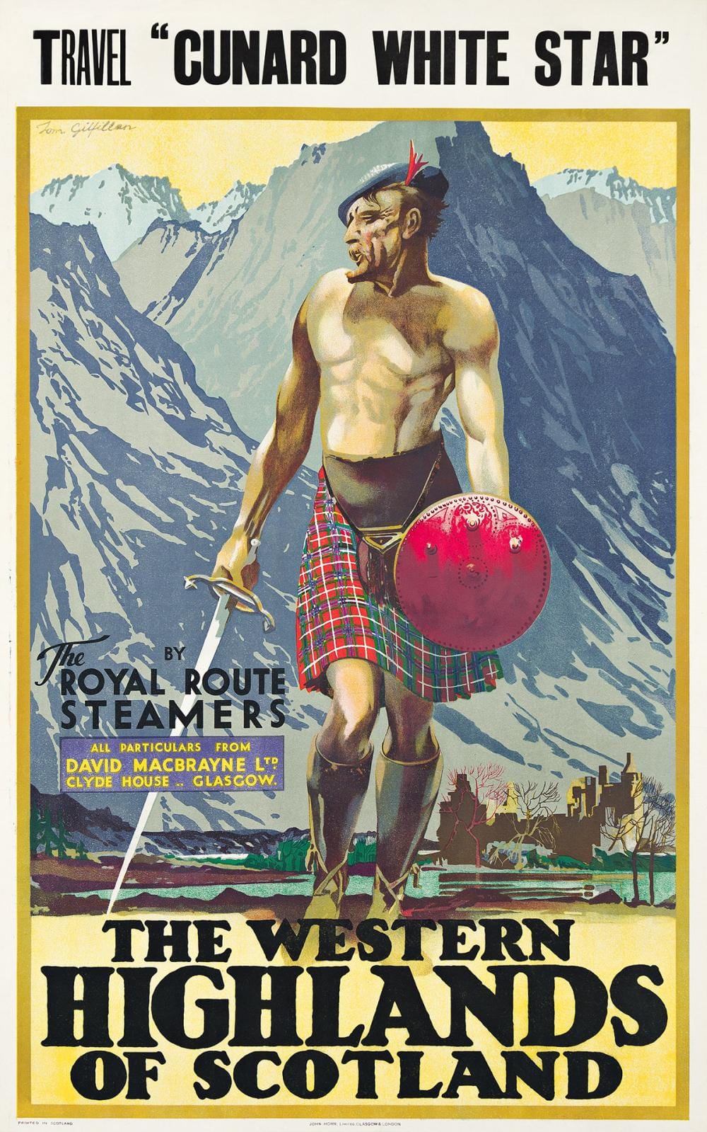 tom gilfillan 1932 1953 the western highlands of scotland travel cunard white star circa 1935 40x25 inches 101 x63 cm john · Swann Auction Galleries · 2023-08-03 Tom Gilfillan comparable auction result: tom gilfillan 1932 1953 the western highlands of scotland travel cunard white star circa 1935 40x25 inches 101 x63 cm john