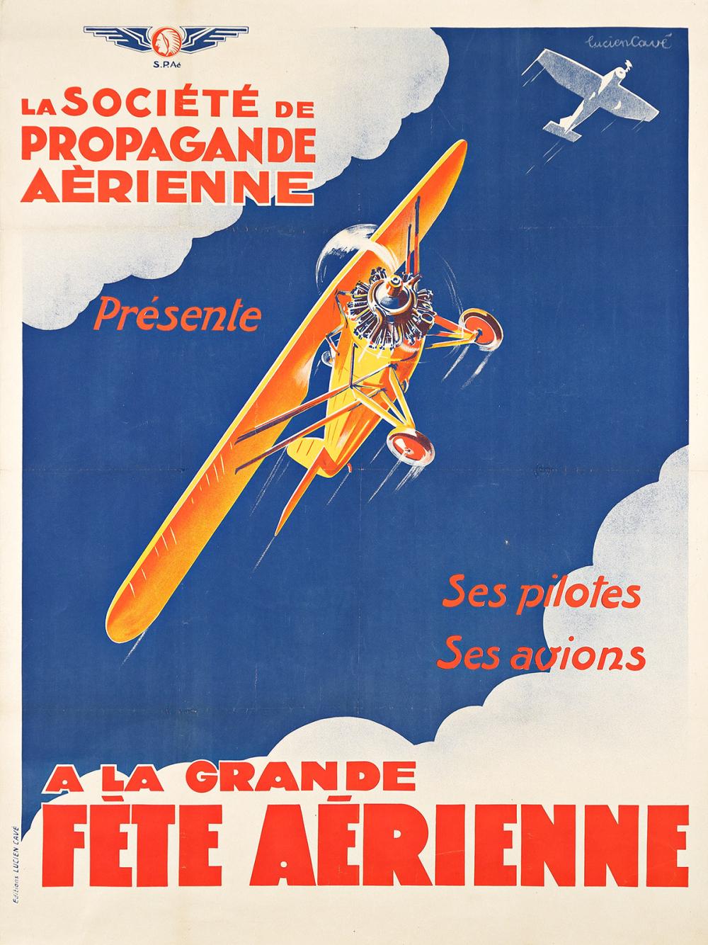 Lucien Cavé comparable auction result: lucien cav dates unknown a la grande f te a rienne circa 1920 63 x47 inches 160 x120 cm editions lucien cav