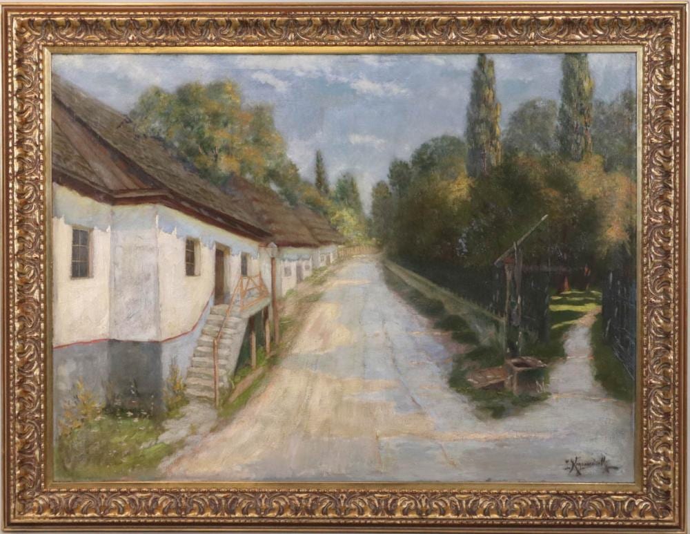 Jakob Koganowsky comparable auction result: jakob koganowsky oil on canvas street scene