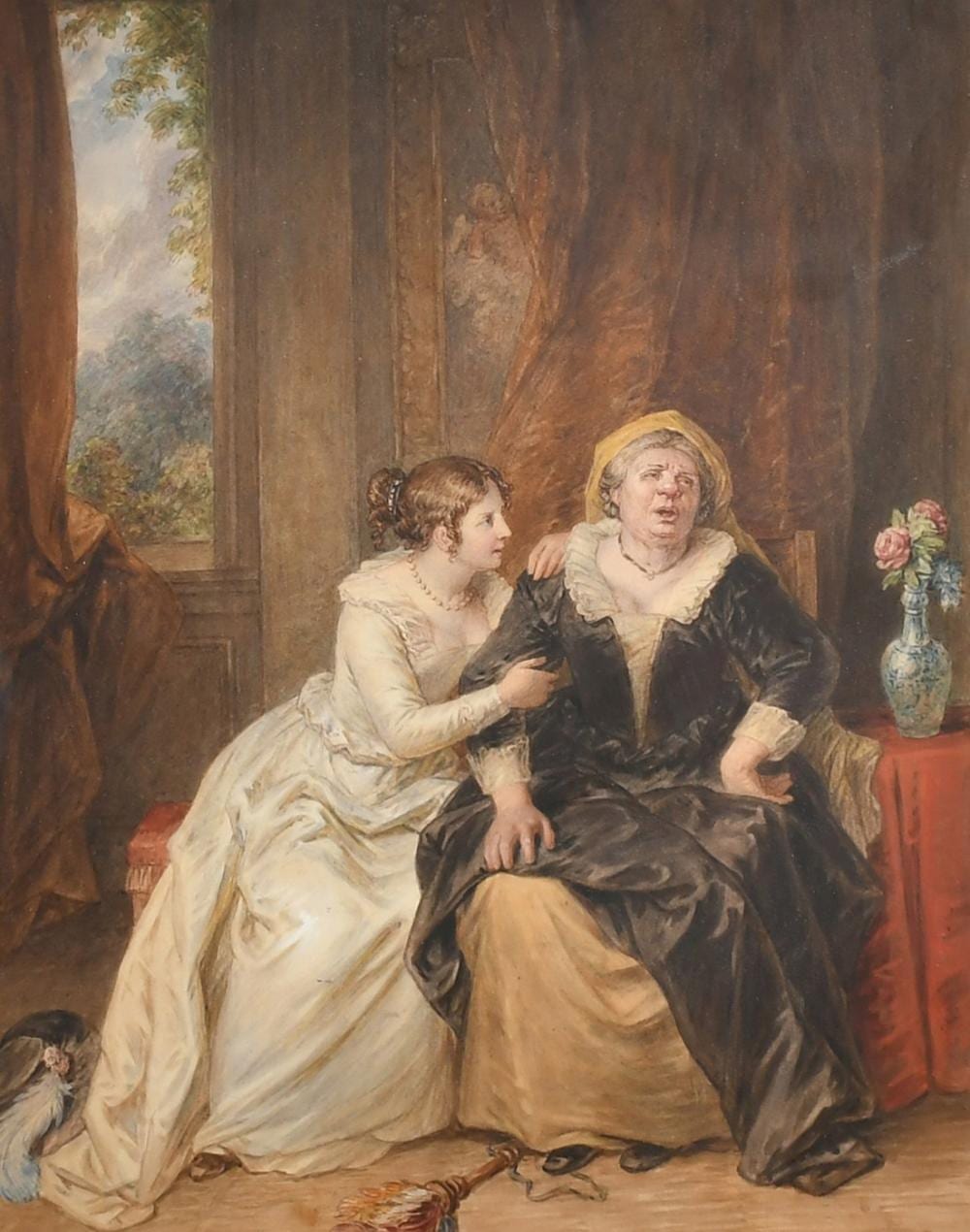 John Massey Wright comparable auction result: john massey wright 1777 1866 british figures in an interior watercolour 16 x 12 5 40 6 x 31 8cm