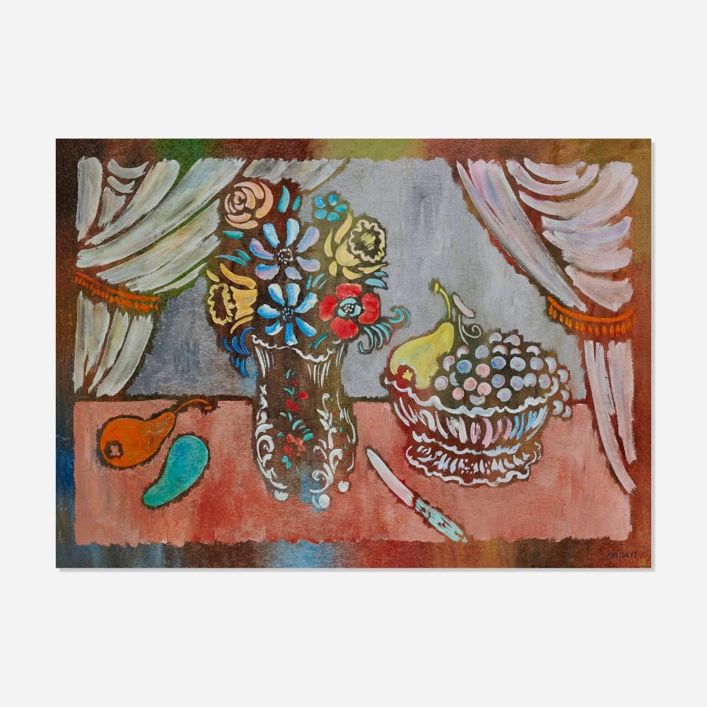 Vytautas Kasiulis comparable auction result: vytautas kasiulis still life with flowers and fruit