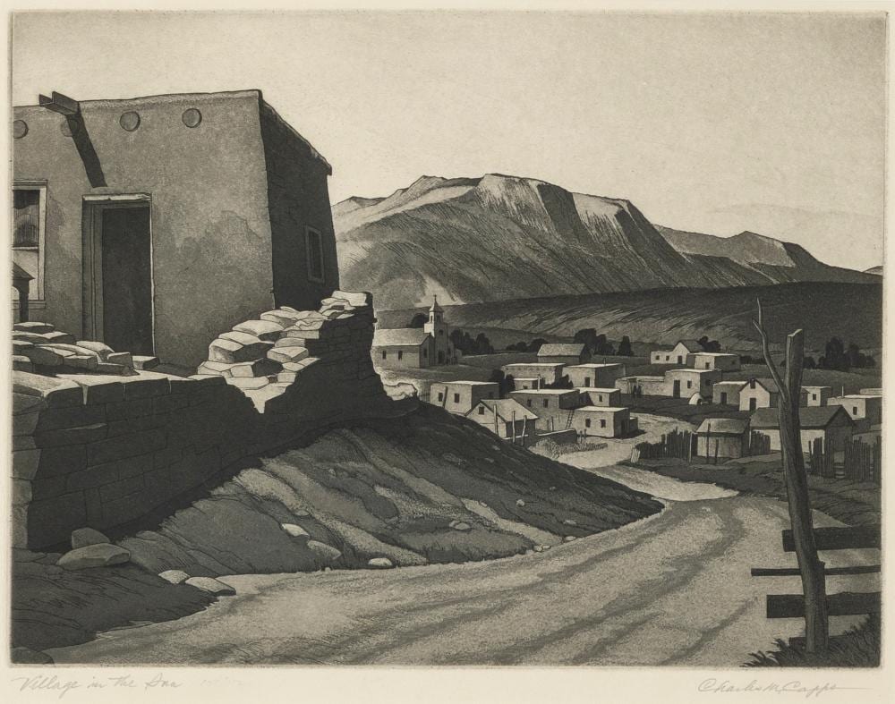 Charles Merrick Capps comparable auction result: charles merrick capps village in the sun