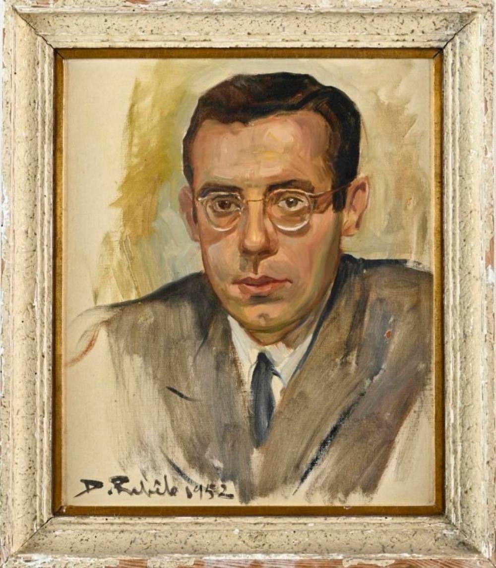 Domingos Rebelo comparable auction result: domingos rebelo leo sobre material r gido 44 x 36 cm