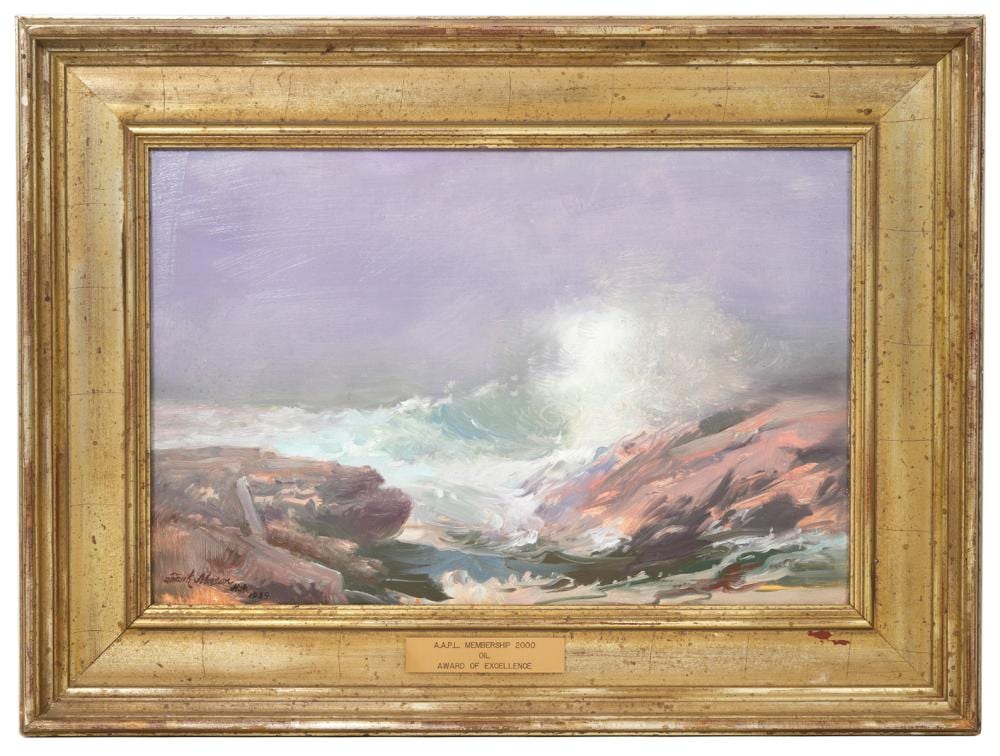 Frank Herbert Mason comparable auction result: frank herbert mason roaring surf oil painting