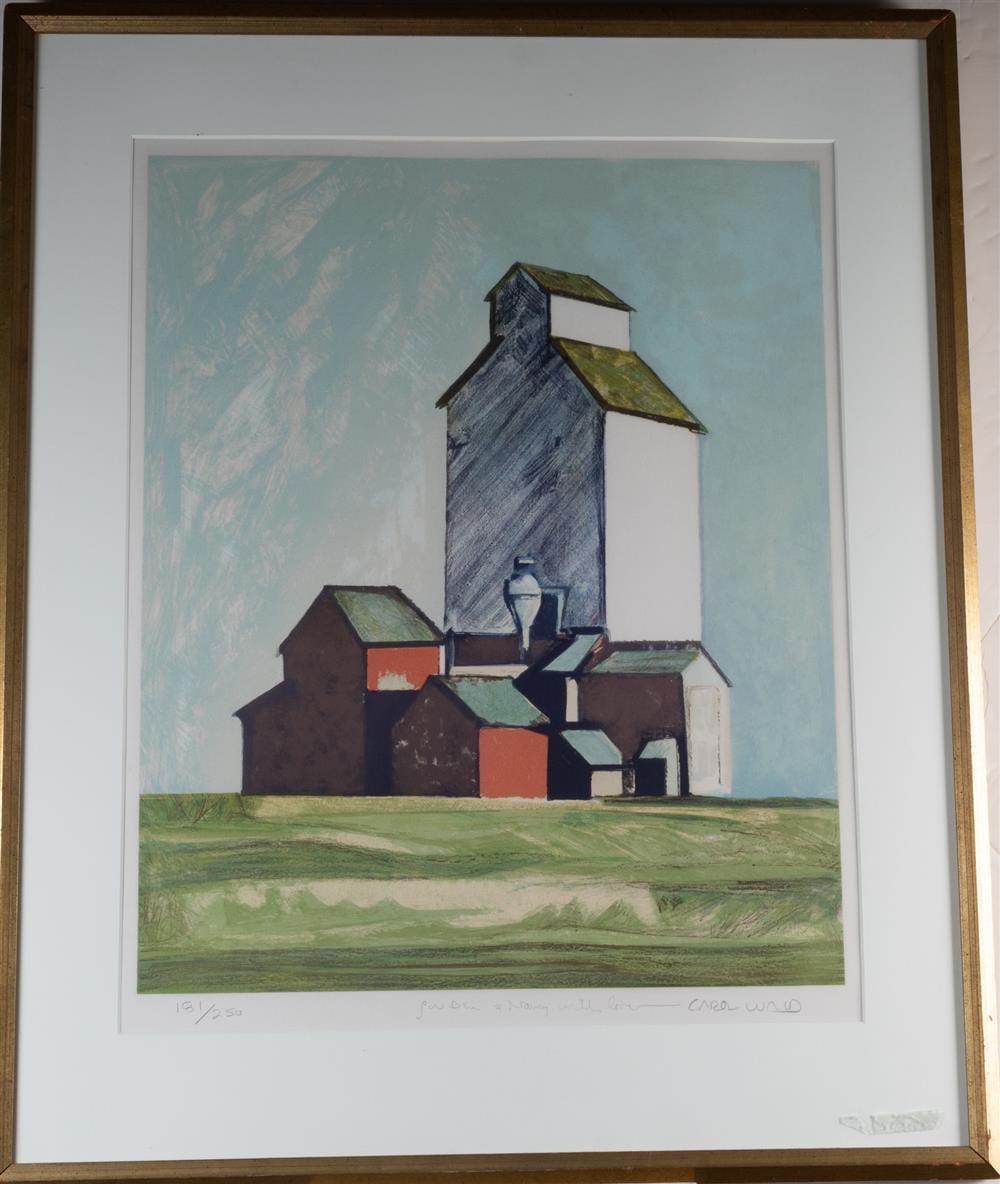 Carol Wald comparable auction result: carol wald american 1935 2000 midwestern farm silos circa 1982 limited edition lithograph numbered 181 or an edition of 250 pe