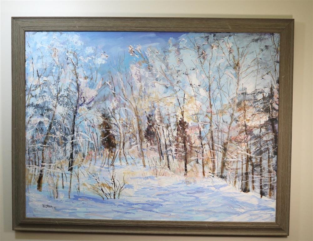 Nathan Letovsky comparable auction result: nathan letovsky canadian 1925 2014 late january afternoon 1985 oil on canvas signed lower left hand corner framed