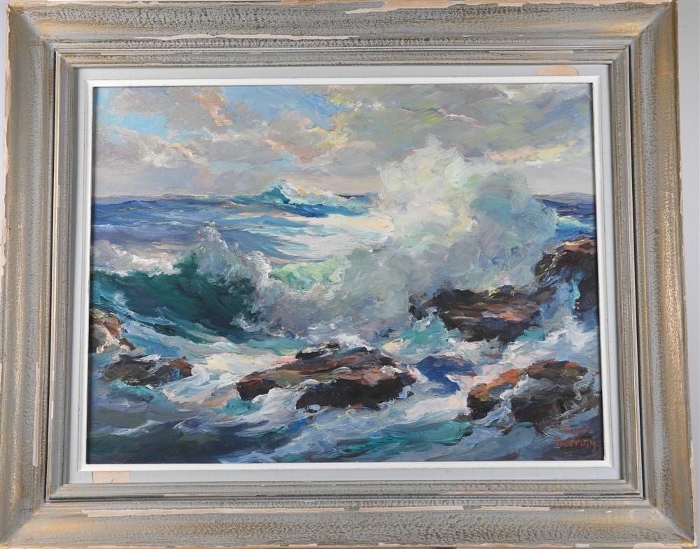 Roger L. Deering comparable auction result: roger l deering american 1904 1980 choppy sea oil on canvas signed lower right hand corner framed