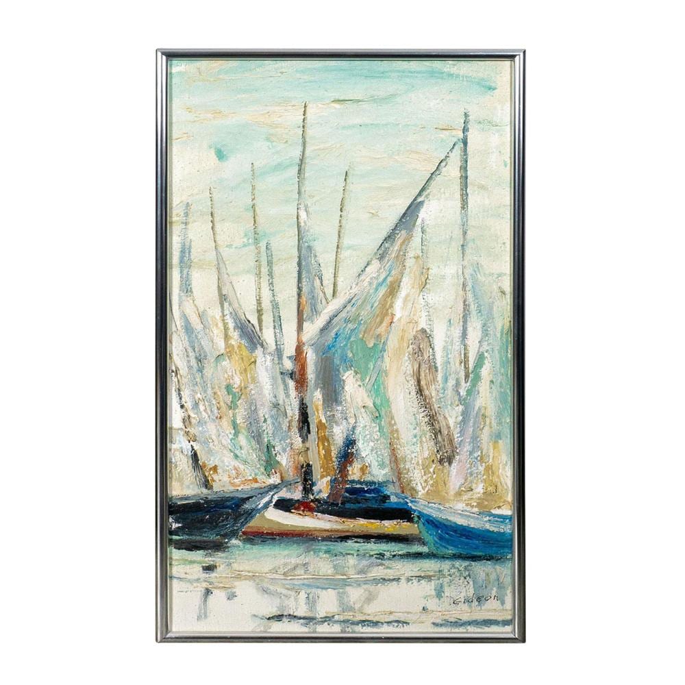 elmo gideon american 1924 2010 oil on canvas painting signed · Lion and Unicorn · 2023-08-06 Elmo Gideon comparable auction result: elmo gideon american 1924 2010 oil on canvas painting signed