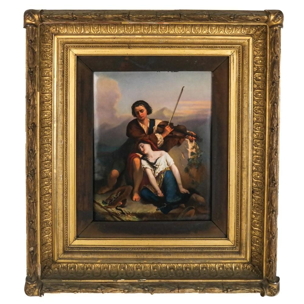 fine framed porcelain plaque after louis gallait · Roland Auctions NY · 2023-07-29 Louis Gallait comparable auction result: fine framed porcelain plaque after louis gallait
