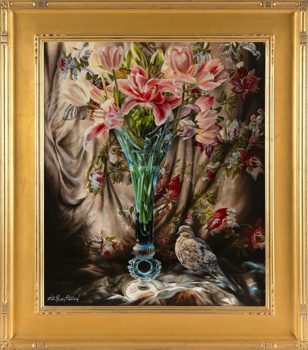 aleta rossi steward massachusetts contemporary slice of light oil on canvas 20 x 24 framed 31 x 27 · Eldred's · 2023-08-16 Aleta Steward comparable auction result: aleta rossi steward massachusetts contemporary slice of light oil on canvas 20 x 24 framed 31 x 27