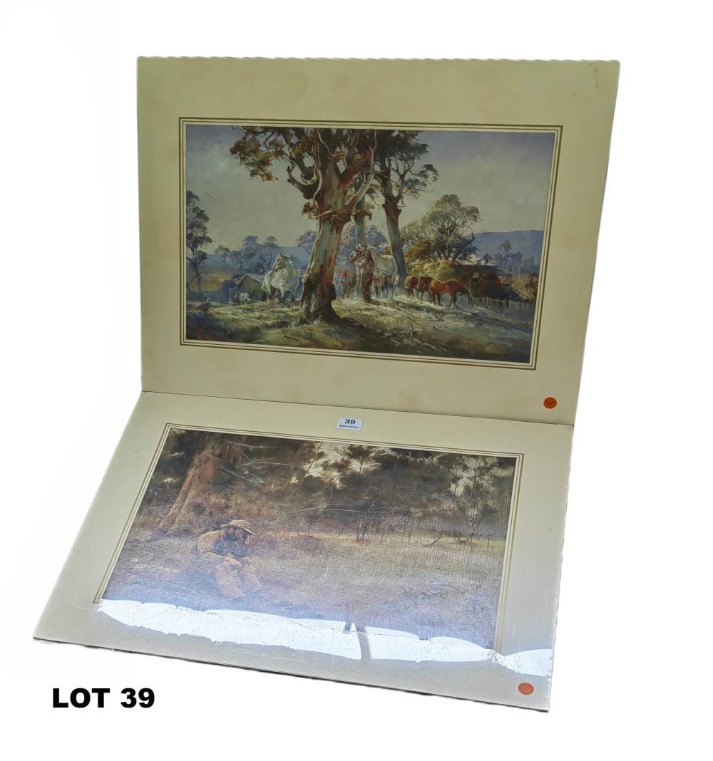 1x Darcy Doyle print 1x Fred McCubbin prints sold by Kim's Auction, lot 39 — auction record photograph