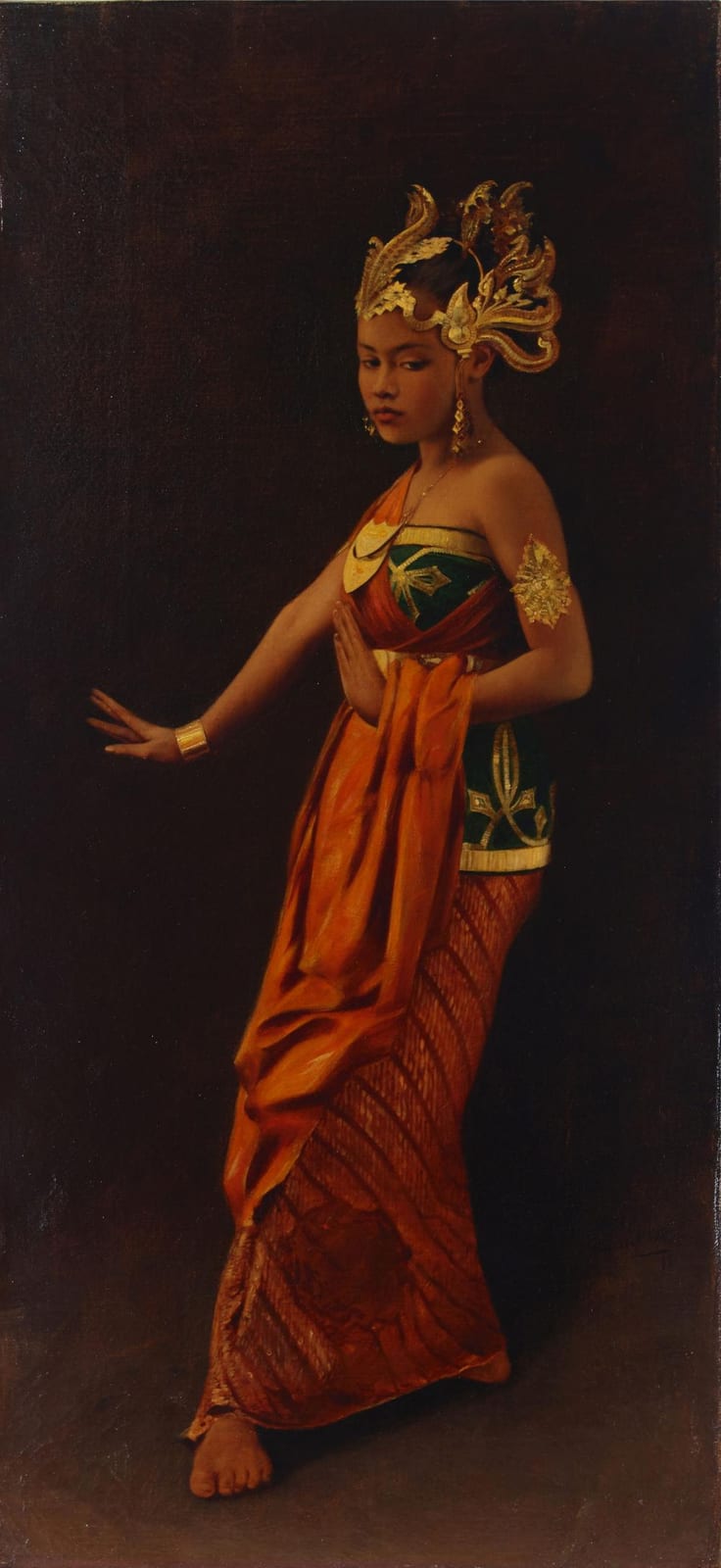 hubert vos 1855 1935 a portrait of a serimpi dancer thought to be a princess of yogyakarta 26 x 12 in 66 0 x 30 5 cm painted in 1898 unframed · Bonhams · 2023-08-02 Hubert Vos comparable auction result: hubert vos 1855 1935 a portrait of a serimpi dancer thought to be a princess of yogyakarta 26 x 12 in 66 0 x 30 5 cm painted in 1898 unframed
