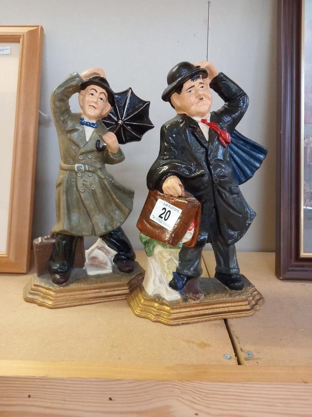 Albert Hardy comparable auction result: a pair of laurel and hardy cast door stops