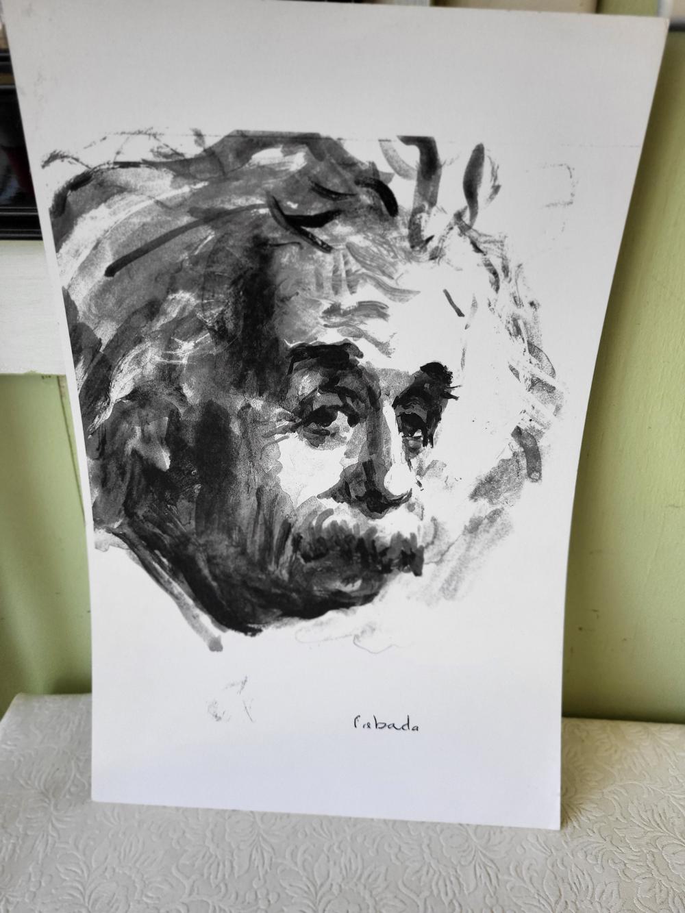 Javier Cabada comparable auction result: javier cabada lithograph albert einstein b w
