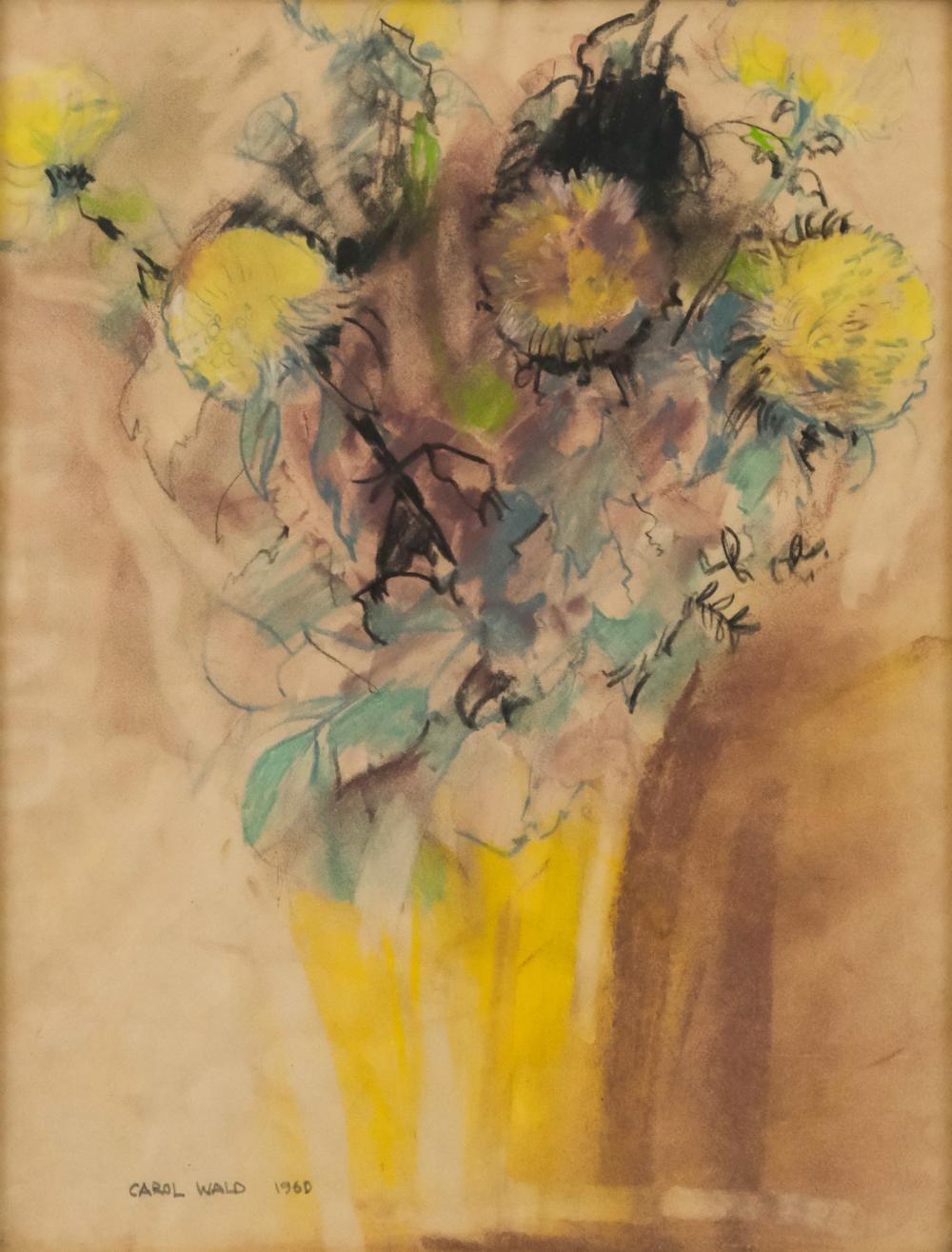 Carol Wald comparable auction result: carol wald floral still life
